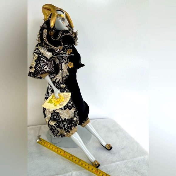 1980s Harlequin Pierrot Porcelain Doll with Stand 
House of Global Art Victoria - Picture 11 of 16